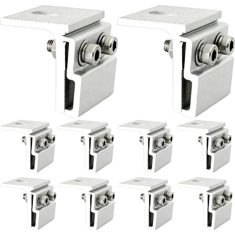 10 supports de fixation pour panneaux solaires sur toitures à joints debout, kit de montage en alliage d'aluminium pour toitures Angleville, dispositif de fixation pour panneaux solaires résistant à l