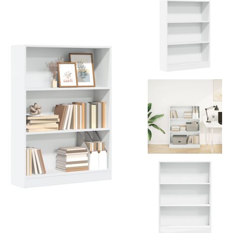 Bibliothèque blanc 80x24x109 cm bois d'ingénierie - Bibliothèque - Bibliothèques - Étagère À Livres - Armoire De Rangement (1/5)