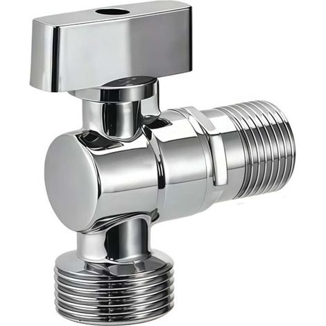 Robinet d'Arrêt d'Angle en Alliage de Zinc Chromé pour Salle de Bain et Cuisine - Design Élégant 6,5x5,7cm (1/5)