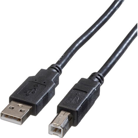 Roline USB-Kabel USB 2.0 USB-A Stecker, USB-B Stecker 1.80 m Schwarz Geschirmt 11.02.8818
