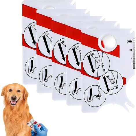 Kit de 5 pièces pour retirer les tiques : papier avec loupe et échelle + tire-tiques double embout en acier inoxydable – sûr et efficace pour les humains, les chiens, les chats et autres animaux de co (1/5)