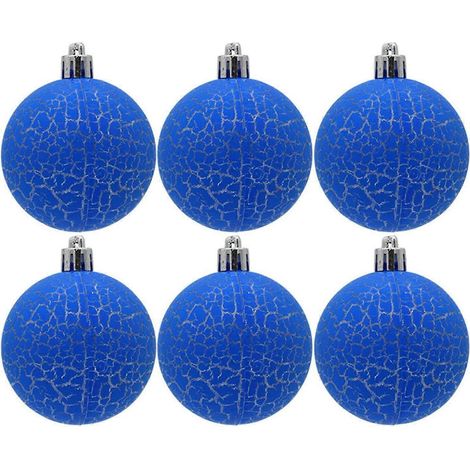 Décorations de Noël, 6 boules de Noël de 6 cm, bleues (1/5)