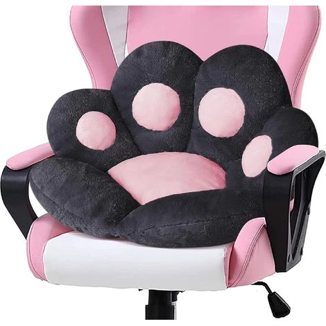 Coussin Patte Chat Noir 60x60cm,Peluche pour Bureau Gaming Enfants (1/5)