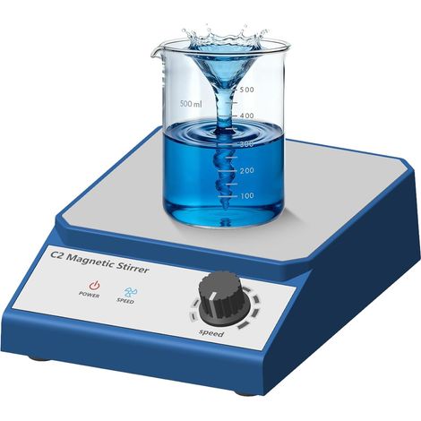 Agitateur Magnétique,2000ML Mélangeur Magnétique,Magnétique De Laboratoire,Agitateurs De Laboratoire Pour Applications De Laboratoire,Chimie,Brassage Et Bricolage,Vitesse Réglable,Bleu (1/5)