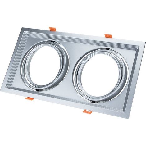 Support Double Orientable INOX Encastrable pour Ampoules LED AR111 - SILUMEN