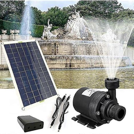 Pompe solaire pour fontaine 50 W 800 l/h, 12 V CC, pompe à eau sans balais silencieuse, fontaine cascade extérieure, jardin, piscine, bassin, bain d'oiseaux, décoration de pelouse, à énergie solaireAO (1/5)