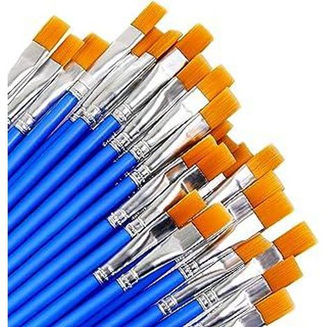60 pinceaux plats larges, petit ensemble de pinceaux d'artiste pour les détails et la peinture artistique (9 mm)