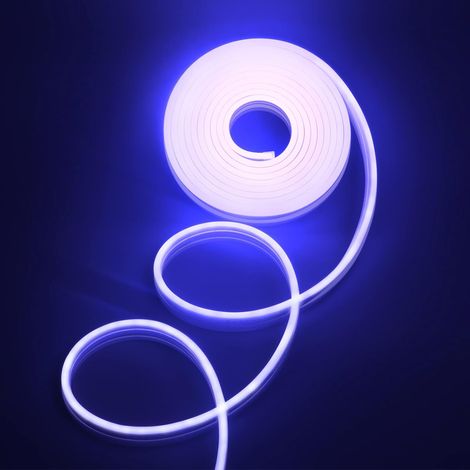 ZOLGINAH 5m Tira Led 12V Tira Led Flexible Neón Luz Cálida IP65 Impermeable 120 LEDs/M para Decoración Interior/Exterior (Adaptador de Corriente No Incluido)-Azul (1/5)
