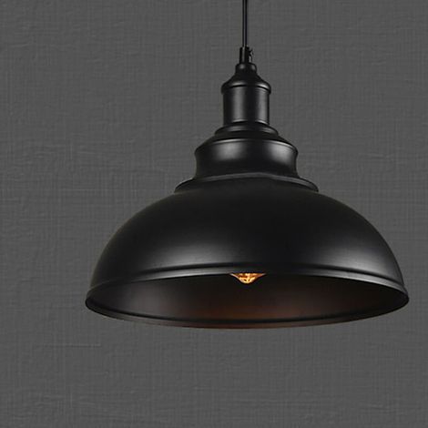 Suspension - Lustre Rétro Industriel en Métal Noir - Pour Salon Chambre Couloir Bureau - 2 Pièces (1/4)