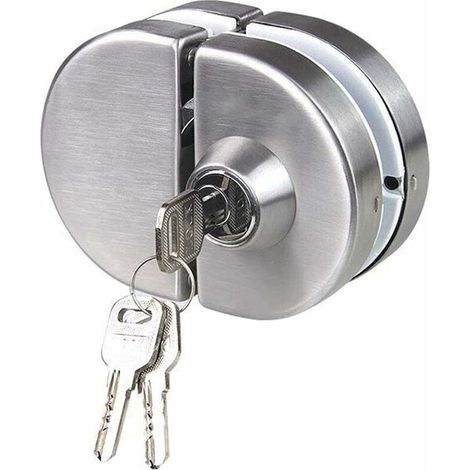 Double verrouillage pour portes vitrées en acier inoxydable 304, ouverture bilatérale avec crochets de porte sans cadre pour verre de 10 à 12 mm d'épaisseur (1/5)