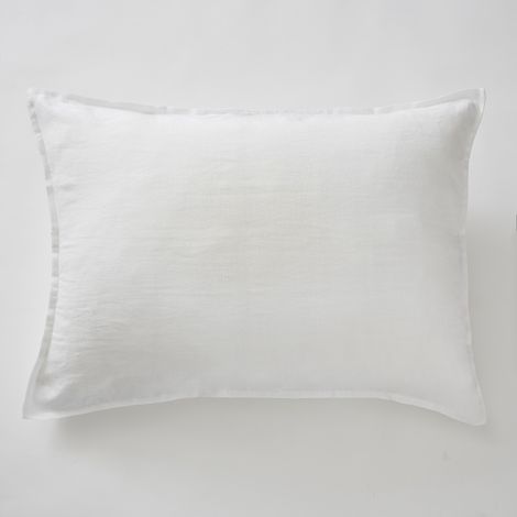 Taie d'oreiller 50 x 70 cm lin lavé soline craie Blanc