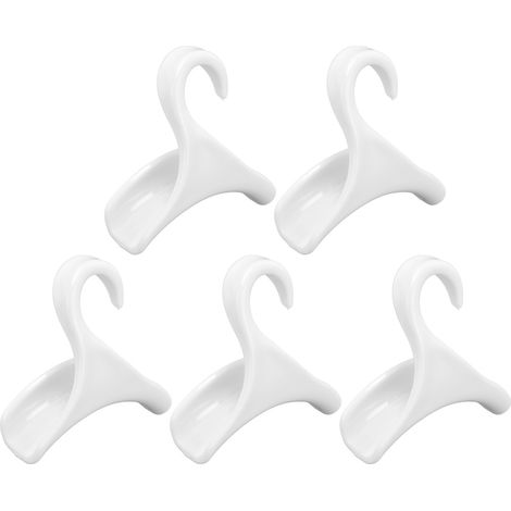 Armoire crochet à sacs arc anti-rayures, cintre pour chapeaux, sacs, cravates, écharpes, ceintures (lot de 5) blanc (1/5)
