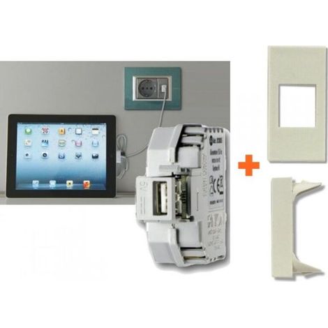 Fanton caricatore presa USB 5V 2,1A compatibile Legrand Vela bianca - 82890-LB