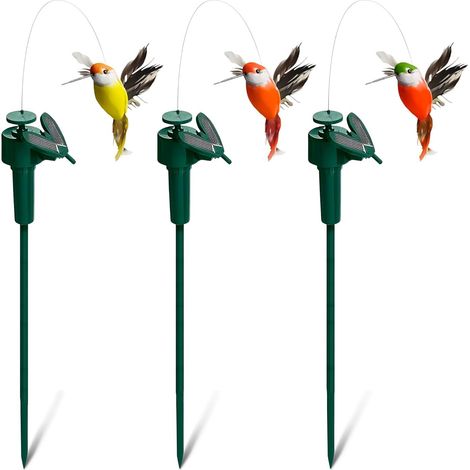 Colibris Solaires Oscillants – Décoration Extérieure Réaliste pour Pelouse ou Terrasse (1/5)