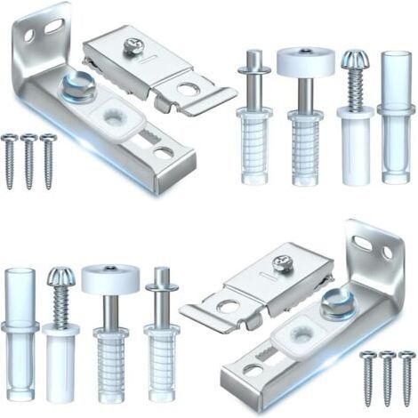 Reparatursatz für Falttürbeschläge – 2er-Pack Ersatzteile für Faltschiebetüren im Schrank, inklusive oberer und unterer Halterung, 3/8-Zoll-Drehpunkt, Gu-Rad