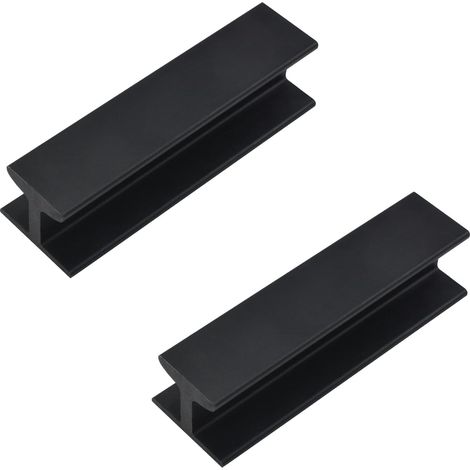 Lntyq Lot de 2 poignées de tiroir autocollantes en alliage d'aluminium - 80 mm - Noires (1/5)