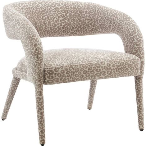 Fauteuil en tissu à motif léopard Indira