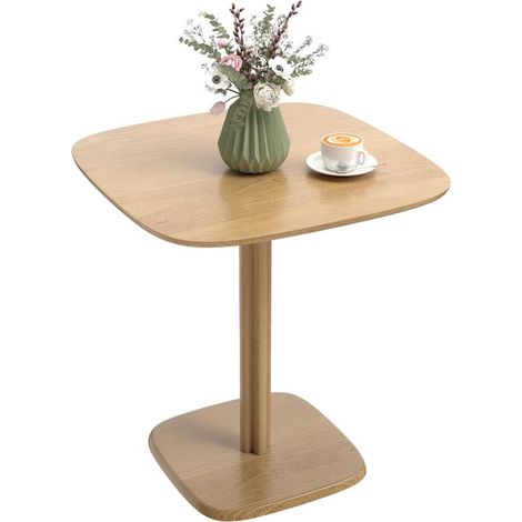 Table carrée en bois naturel 70x70x75 cm pour 4 places, idéale petits espaces, design sobre et fonctionnel pour repas (1/5)