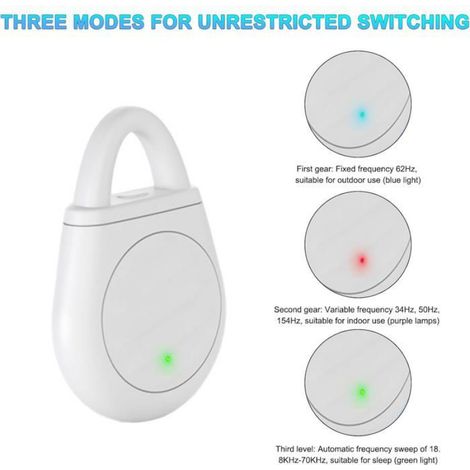 Lot de 2 appareils anti-moustiques à ultrasons - équipement portable et électronique polyvalent - Répulsif à ultrason - Blanc (1/5)