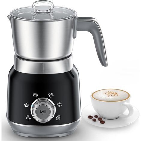6-in-1 Electric Milk Frother and Warmer with Detachable Cups, Automatic Cold and Hot Foam Maker for Lattes/Cappuccinos/Hot Chocolate, Dishwasher Safe (1/5)