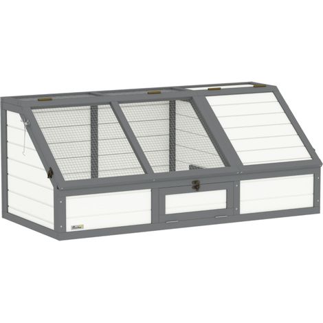 Terrarium d'Extérieur pour Tortues - Sans Fond, Facile à Ouvrir et à Nettoyer - Enclos Sécurisé de Jardin - Blanc 120x55x50cm (1/5)