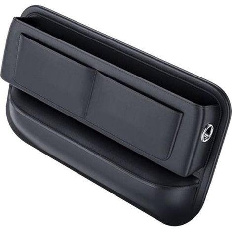Organiseur Siège Voiture Cuir PU, Rangement USB Téléphone Clés Noir (1/5)
