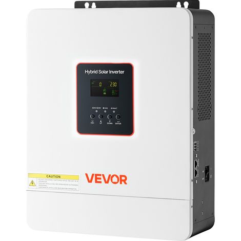 VEVOR Inversor Solar Híbrido 4000 W, Onda Sinusoidal Pura, Controlador MPPT Integrado 120 A, Módulo Compatible con Wi-Fi, Batería de Plomo-Ácido de Litio para Sistemas Solares Aislados de la Red