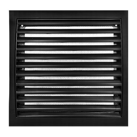 Lüftungsgitter 193 x 188 mm mit Maschengewebe, schwarz (1/3)