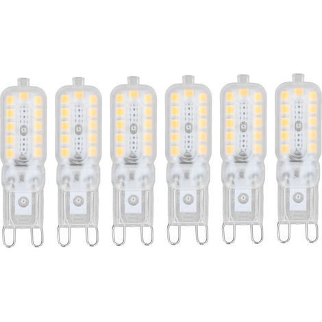 6 pièces G9 LED ampoule 5W couvercle Transparent 22LED variable G9 ampoule pour plafonnier applique murale lampe de table blanc naturel 220-240V (1/5)