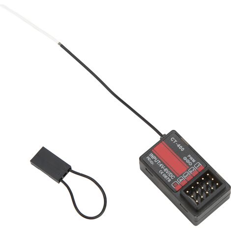 Récepteur RC 4 canaux CC 4V-6V, boîtier en plastique robuste de qualité supérieure, fréquence 2,4 GHz, temps de réponse de 3 ms, compatible HOTRC CT-400 (1/5)