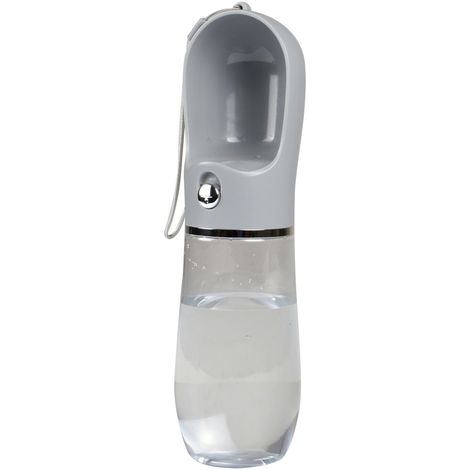 Gourde nomade en plastique pour animaux - 500ml - Gris - D 7,7 x H 28 cm - Livraison gratuite (1/3)