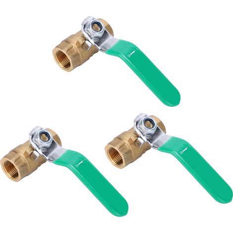 Vanne à bille en laiton 3/8 pouce, double filetage femelle, résistante à la corrosion, pour conduites d'eau (1/5)