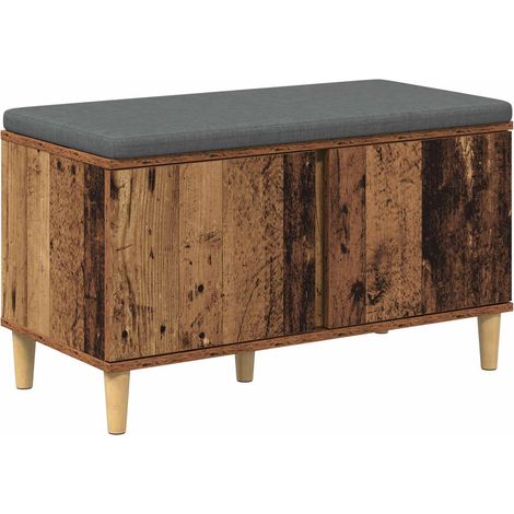 Hall Bench Old Wood 80 x 38 x 46 cm Engineered Wood and Fabric vidaXL
