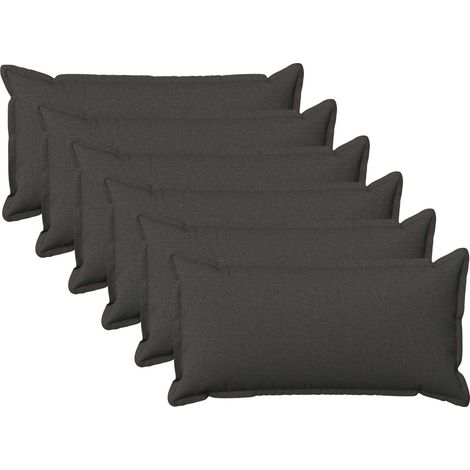 vidaXL Funda de almohada 6 pcs HOUTEN Gris oscuro 40 x 80 cm (1/5)