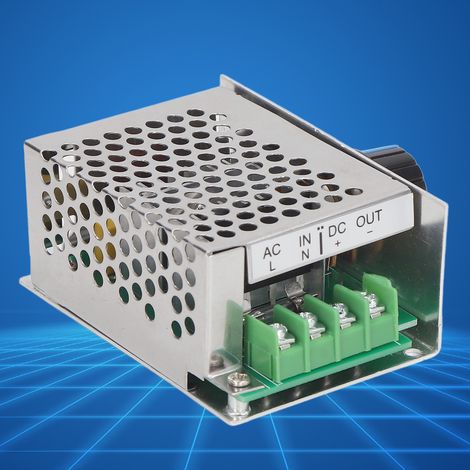 Contrôleur de moteur CC 10 A, alimentation AC 220 V, variateur de vitesse haute puissance, régulateur de vitesse. Tension de sortie CC 10-210 V. (1/5)