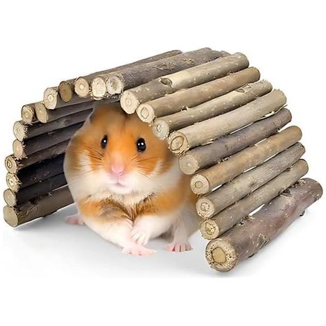 Pont de Suspension en Bois pou Hamste, Petite Taille, Founitues pou Animaux domestiques, dcoation d'habitat, Souis, ats, ongeus (Petite Taille) (1/3)