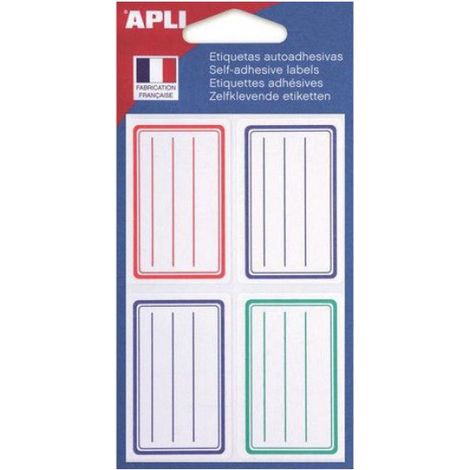 Pochette D Etiquettes Scolaires - 36 X 56 Mm - Blanc - Ecriture Manuelle - 24 Unites