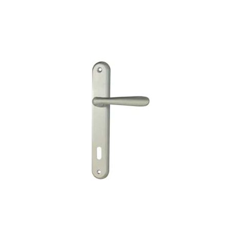 MANIGLIA GOCCIA CON PLACCA IN ZAMA FINITURA OTTONE CROMO SATINATO- - mm.90 foro normale - 1 paio