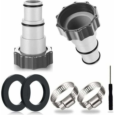 2PCS Adaptateur Tuyau Piscine, Adaptateur Piscine, Adaptateur pour Piscine Intex, Adaptateur Tuyau Piscine, Adaptateur Tuyau pour Pompe, Raccord pour Tuyau Piscine Ø 32 et 38 mm (1/5)