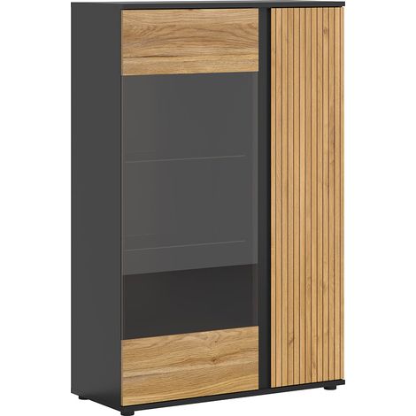 Vajillero aparador 2 puertas Pia Negro y Madera