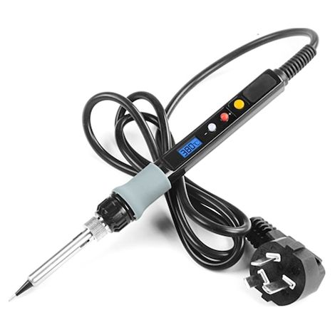 Kit de soldador de 90 W con calentamiento interno y pantalla digital LCD, pinzas semi-aluminio con absorbedor de estaño, estuche para soldador con termostato ajustable.
