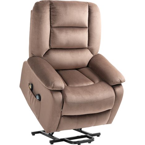 Elektrischer Relaxsessel mit Aufstehhilfe, Massage und Heizung, 90x93x110 cm, braun (1/4)