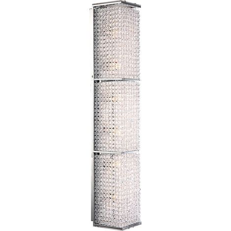 Wand Lampe Acryl Kristalle klar Chrom Leuchte Beleuchtung CALOY