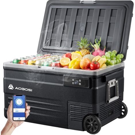 Glacière à Compresseur 74L, Glaciere Électrique -20℃ à 20℃, APP&Bouton Contrôle, 12/24V DC et 100-240V AC Frigo Camion Pour Voiture, Camion, Bateau, Camping-Car Et Prise De Courant (1/5)