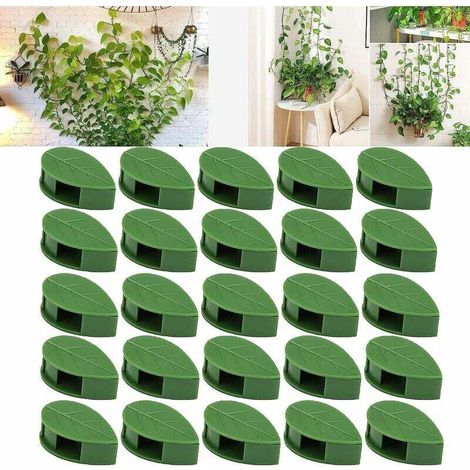 Lot de 100 Accessoires muraux de crédence clips de fixation murale pour plantes grimpantes, clips muraux auto-adhésifs en forme de feuille pour plantes grimpantes murales. (1/5)