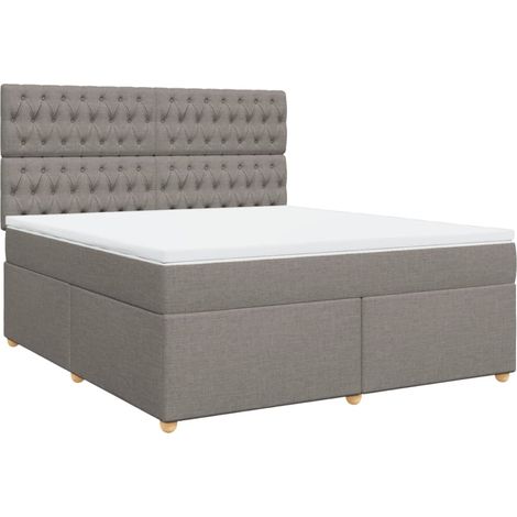 Boxspringbett mit Matratze Taupe 180x200 cm Stoff vidaXL