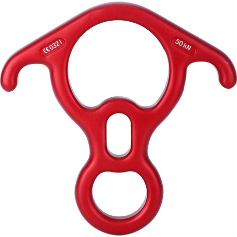 50KN Corne de bœuf Mousqueton Haute Résistance Descendeur pour Escalade Extérieur Sauvetage Rouge (1/5)