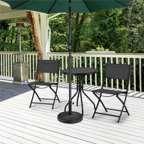 Yaheetech Pied de Parasol 12 kg Lestage pour Parasols en Résine et Fer pour Terrasse, Piscine, Patio, Jardin, Restaurant Bronze Φ46×33 cm (1/5)
