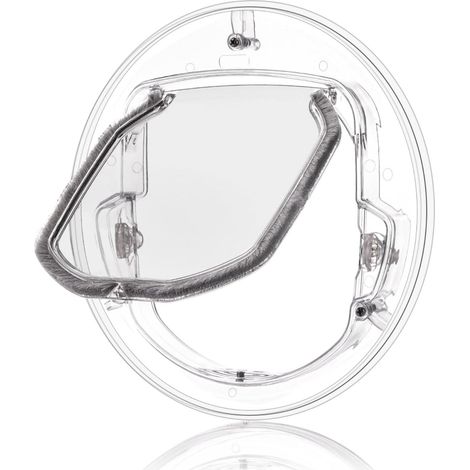 Porte pour Animaux de Compagnie, Chatiere pour Chien Étanche à 4 Voies Rabat en Plastique ABS Chatiere Double vitrage Ronde Serrure Intérieure (1/5)