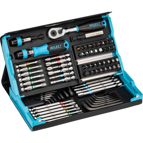 Hazet SmartCase Bit Satz 1/4 (6,3 mm) Sechskant massiv, Schlitz Profil, Kreuzschlitz Profil PH, Pozidriv Profil PZ, 73-tlg. (1/5)